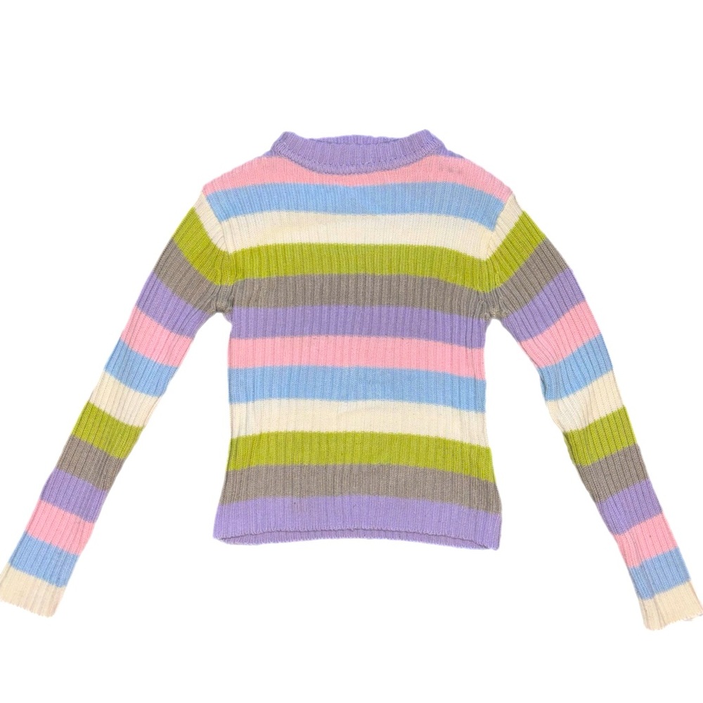 Mock Neck Knit Pastel Sweater